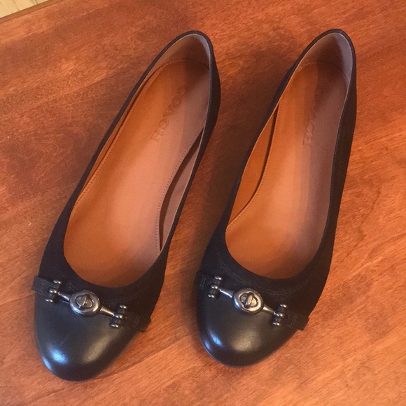Coach Shoes - Black suede Coach flats